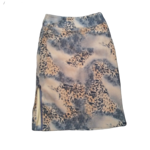 Alkis Leopard Pencil Skirt Sz 38 - Picture 1 of 5